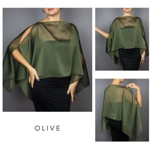 Olive Chiffon capelet, wrap, bolero, summer spring wedding shrug, elegant accessory