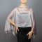 Chiffon pearl wrap bolero capelet wedding or evening shrug, woman poncho, woman cape, choir cape.