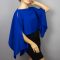 Chiffon royal blue wrap bolero capelet wedding or evening shrug, woman poncho, woman cape, choir cape.