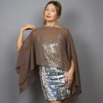 Taupe Brown Chiffon capelet, wrap, bolero, summer spring wedding shrug, elegant accessory