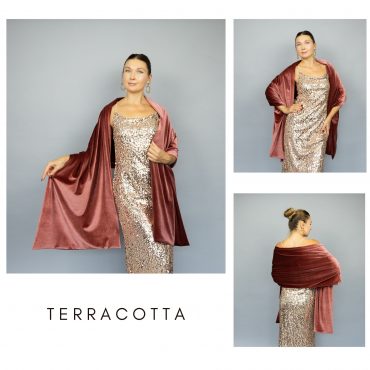 terracotta velvet wrap terracotta shawl terracotta winter shawl terracotta shrug terracotta warm shawl terracotta bridesmaids wrap terracotta woman scarf