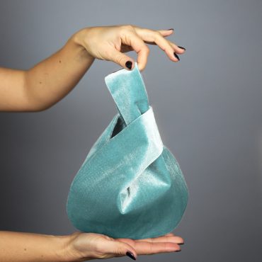Japanese knot bag purse clutch mint aqua velvet wedding, party, special occasion, simple and elegant bag, evening dress, green prom purse