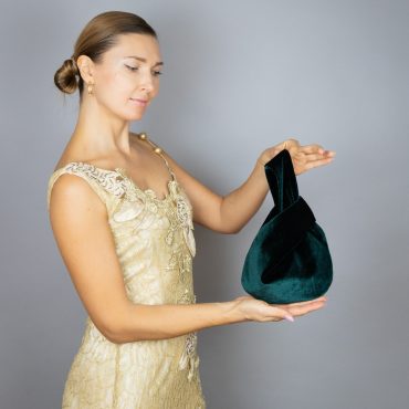Japanese knot bag purse clutch green velvet wedding, party, special occasion, simple and elegant bag, evening dress, green prom purse
