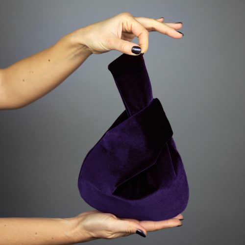 Japanese knot bag purse clutch violet velvet wedding, party, special occasion, simple and elegant bag, evening dress, green prom purse
