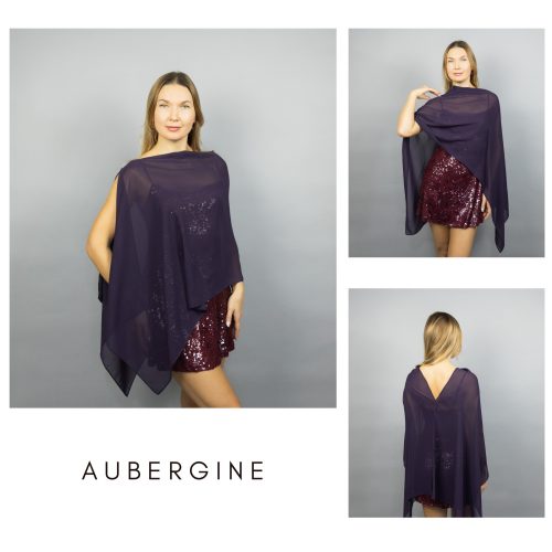 aubergine chiffon greek cape purple chiffon wrap