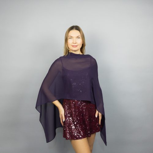 aubergine chiffon greek cape purple chiffon wrap