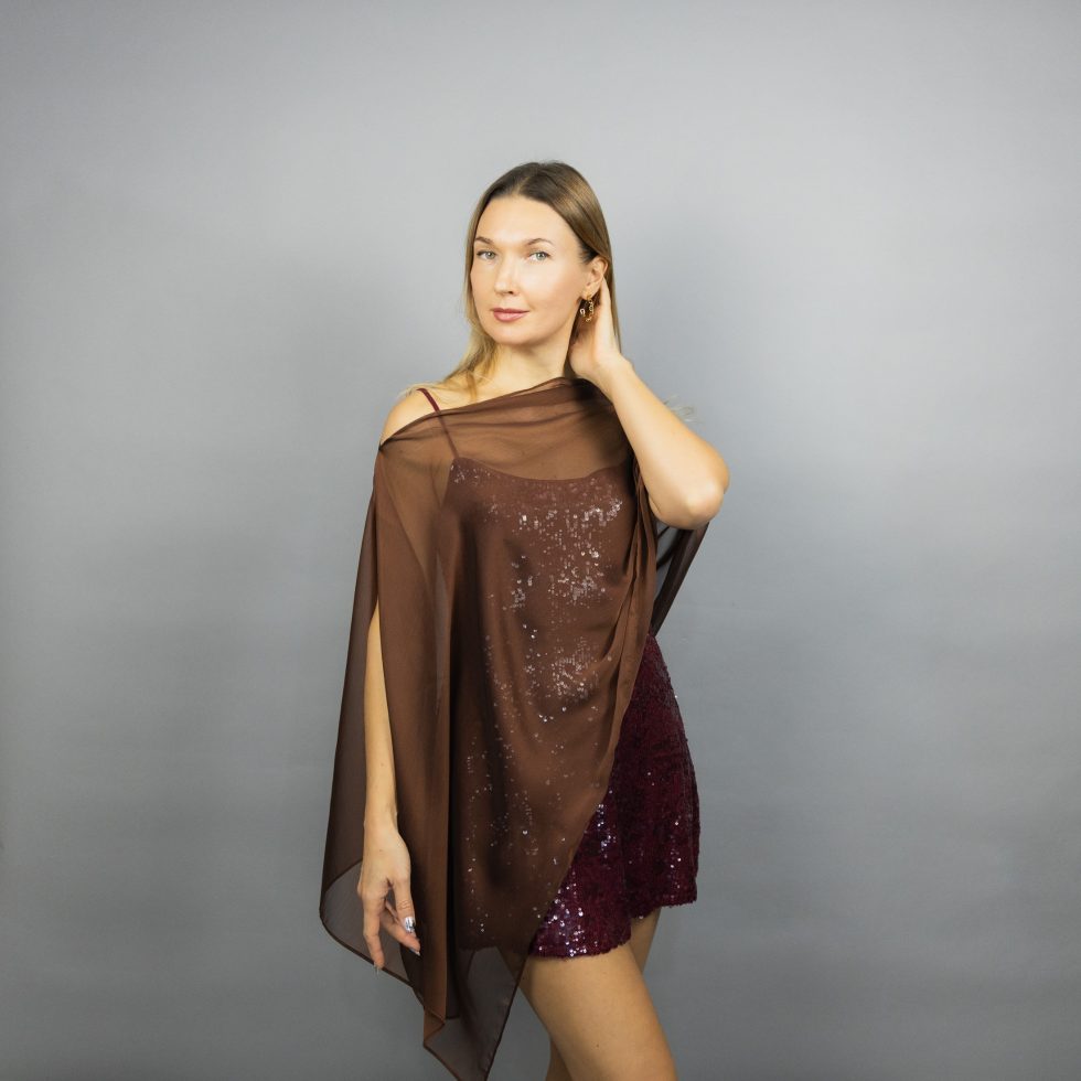 brown chiffon greek cape brown chiffon wrap