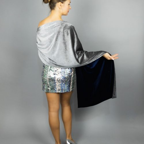 navy blue grey two colored velvet wrap navy blue shawl blue winter shawl grey shrug silver warm shawl navy blue velvet bridesmaids wrap navy woman scarf