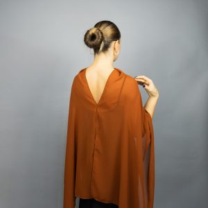 rust brown chiffon greek cape brown chiffon wrap
