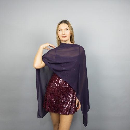 aubergine chiffon greek cape purple chiffon wrap