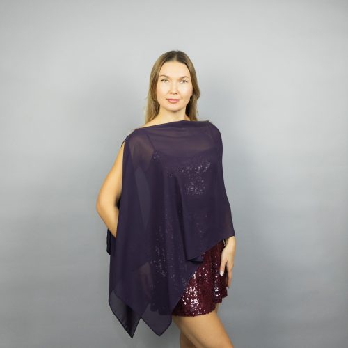 aubergine chiffon greek cape purple chiffon wrap
