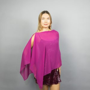 Chiffon fuchsia matte wrap bolero capelet wedding or evening shrug, navy, white, blue shrug jacket, woman poncho, woman cape, choir cape