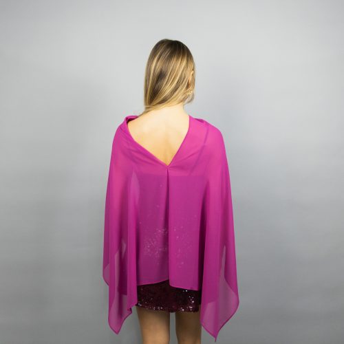 Chiffon fuchsia matte wrap bolero capelet wedding or evening shrug, navy, white, blue shrug jacket, woman poncho, woman cape, choir cape