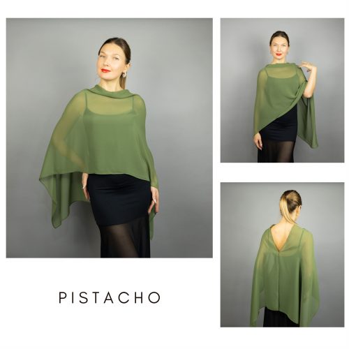 Pistacho green Chiffon wrap bolero capelet wedding or evening shrug, navy, white, blue shrug jacket, woman poncho, woman cape, choir cape