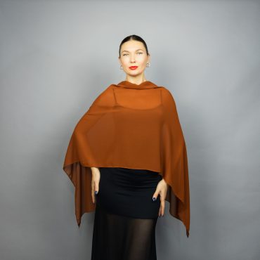 rust brown chiffon greek cape brown chiffon wrap