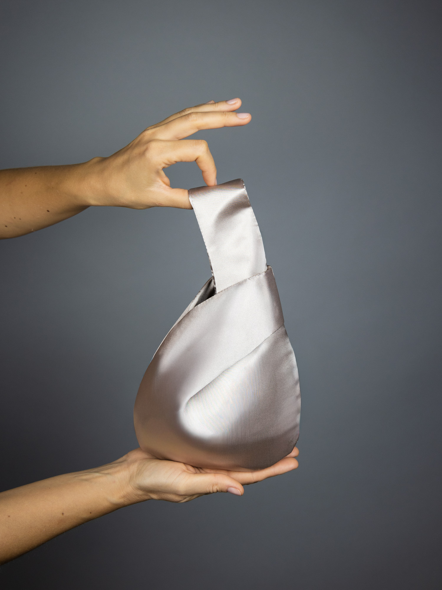 Champagne satin bag purse clutch